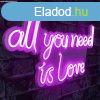 All You Need is Love - Pink Dekoratv manyag LED vilgts 