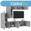 5 darab betonszrke szerelt fa fali TV-btor