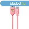 USB kbel DC - Superman 002 USB - MicroUSB adatkbel 1m pink