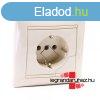 Legrand Valena 2P+F csatlakozaljzat kiemelvel elefntcsont