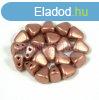 Nib-Bit - Czech Pressed 2 Hole Bead - 6x5mm - Matte Copper