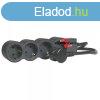Legrand Elosztsor Standard 4x2P+F, 3 m vezetkkel, fekete, 