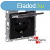 Legrand Suno 2P+F csatlakozaljzat csapfedllel IP21, feket