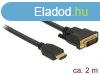 DeLock HDMI to DVI (Dual Link) (24+1) cable bidirectional 2m