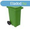Szemetes kuka fedeles guruls kommunlis 120 literes zld