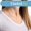 9K srga arany nyaklnc - rzsaszn kerek s tltsz tglal