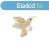 JwL Luxury Pearls Bjos aranyozott kolibri bross valdi gyn