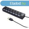 Gembird UHB-U2P7-03 USB 2.0 powered 7-port hub with switches