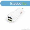 M.N.C Auts szivargyjt adapter, 2 x USB aljzattal, fehr (