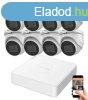 Hikvision 5 megapixeles 8 dome kamers rendszer 30 mteres l