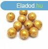 Cseh prselt goly - Alabaster Gold Luster - 8mm