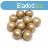 Cseh prselt goly - Alabaster Brown Cream Luster - 8mm