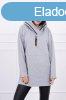 Oversize tunika cipzrral s kapucnival modell 0160 szrke
