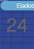 Etikett cmke sznes 70X37 mm kk 24 db/v, 25 v/csomag (ra