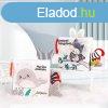Kontrasztos Fekete-Fehr-Piros Textil babaknyv - llatvilg