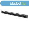 DIGITUS CAT5e 24port 19" 1U fekete rnykolatlan Patch 