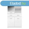 KONDELA Vitrines szekrny 2D1W1S/80, fehr/tlgy sonoma, TOP