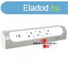 Legrand Sarokba illeszked elosztsor, 3x2P+F, USB-A + USB-C