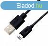 Astrum USB - MiniUSB csomagolt adatkbel 1.5M fekete UC115