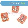 Cseh prselt egyedi formk - Rose Silver- Anchor - 12x15x4mm