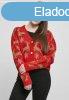 Urban Classics Ladies Short Oversized Christmas Cardigan red