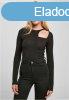 Urban Classics Ladies Organic Cut Out Longsleeve Body black