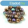 Prselt goly gyngy- Crystal Glittery Bronze - 6mm