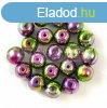 Prselt goly gyngy - Crystal Glittery Green Violet - 6mm