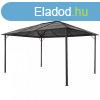 fekete pavilon alumnium tetvel 4 x 3 x 2,6 m