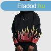 Pulcsi Karl Kani Small Signature Flame Os Hoodie black