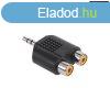 Adapter 3,5mm JACK dug -> 2x RCA aljzat