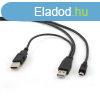 Gembird USB-A 2.0 -> USB-B 2.0 mini M/M adatkbel 0.9m fe