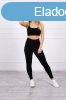Crop-top trningruha pntokkal, modell 9355 fekete