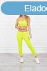 Crop-top trningruha pntokkal, modell 9355 neon srga