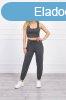 Crop-top trningruha szett pntokkal, 9334 grafit