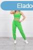 Crop-top trningruha pntokkal, modell 9334 neonzld