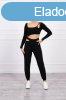 Crop-top trningruha szett kivgsokkal 9344 fekete