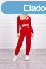 Crop-top trningruha szett kivgsokkal 9344 piros
