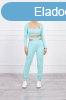 Crop-top trningruha szett kivgsokkal, modell 9344 mentol