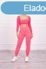 Crop-top trningruha szett kivgsokkal 9344 neon rzsaszn