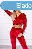 Brsonyos szett Queen crop-toppos melegt felsvel piros