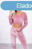 Brsonyos szett Queen crop-toppos melegt felsvel rzsasz