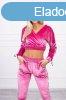 Brsonyos szett Queen crop-toppos melegt felsvel fukszia 