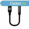 Audio adaptr Swissten Lightning/Jack (samica) 0.15m, fekete