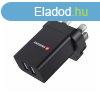 Hlzati adapter Swissten 2x USB 10,5W UK szmra, fekete