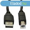 Akyga AK-USB-04 USB A / USB B cable 1,8m Black