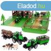 Komplett farm modell traktorokkal s llatokkal - 102 rszes
