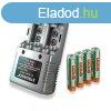 Univerzlis elemtlt + 4 db tlthet 2100mAh ceruza akku (A