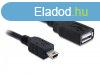 DeLock Cable USB 2.0-A female > mini USB male 0,5m