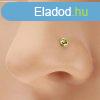 Orrpiercing 14K srga aranybl - vilgoszld csillog cirkn